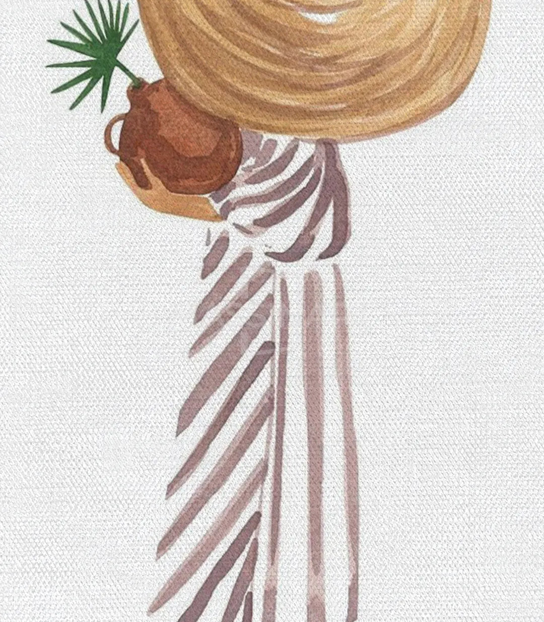 Cuadro Woven Woman de Massinart — embalaje de envío listo para colgar