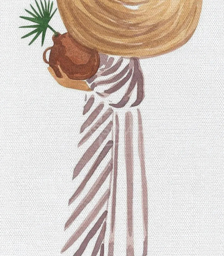 Cuadro Woven Woman de Massinart — embalaje de envío listo para colgar