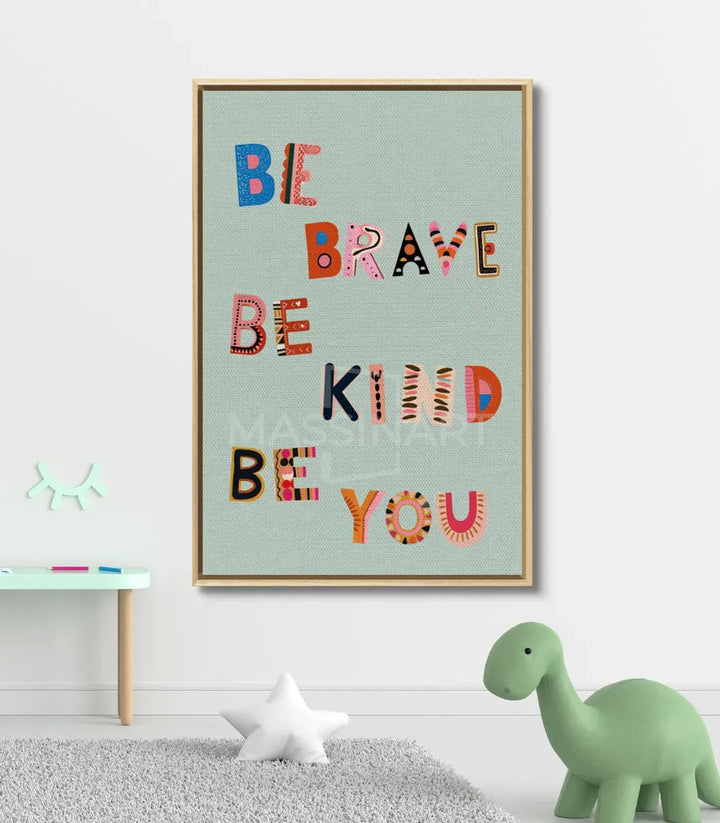 Detalle del cuadro Be Brave en decoración interior infantil — Massinart