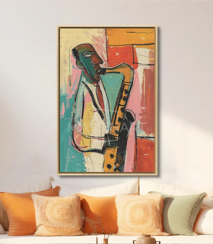 Cuadro Jazz Vibes en despacho Massinart — arte contemporáneo para decoración de interiores