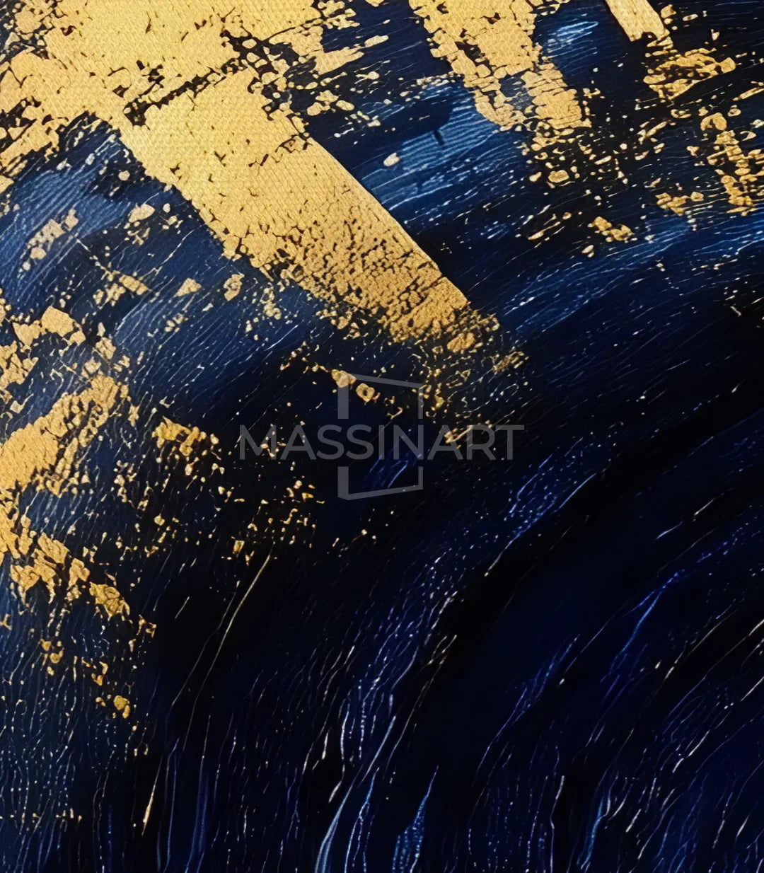 Cuadro Golden Vortex Massinart — embalaje de envío listo para colgar