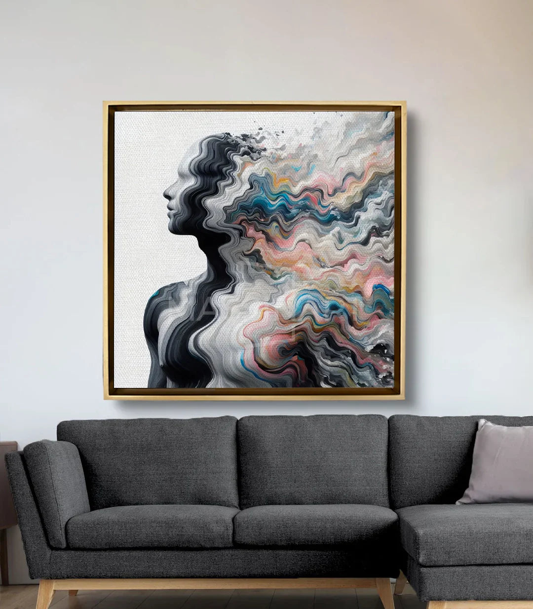 Cuadro Color Surge en salón moderno Massinart — decoración de interiores contemporánea