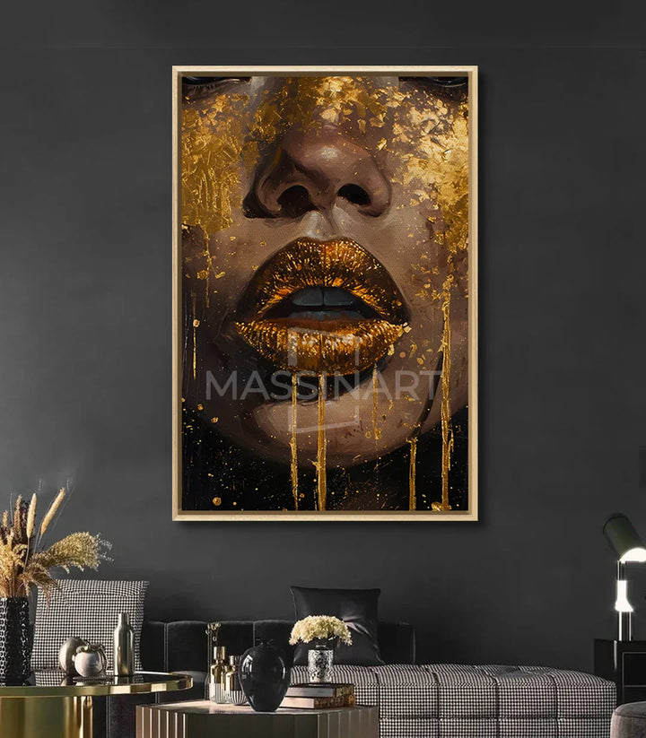 Cuadro Gilded como decoración de pared en salón contemporáneo Massinart