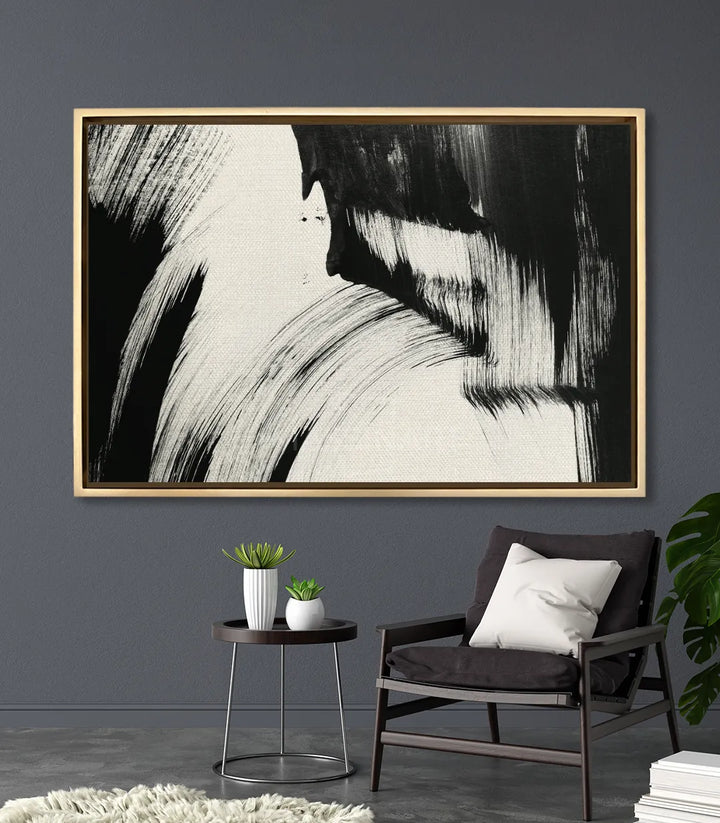 Cuadro Obsidian en salón moderno decoración minimalista Massinart