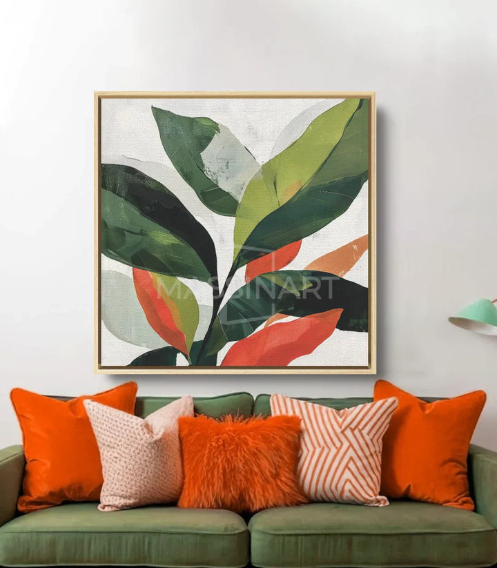 Decoración interior Botanica sofá verde naranja Massinart