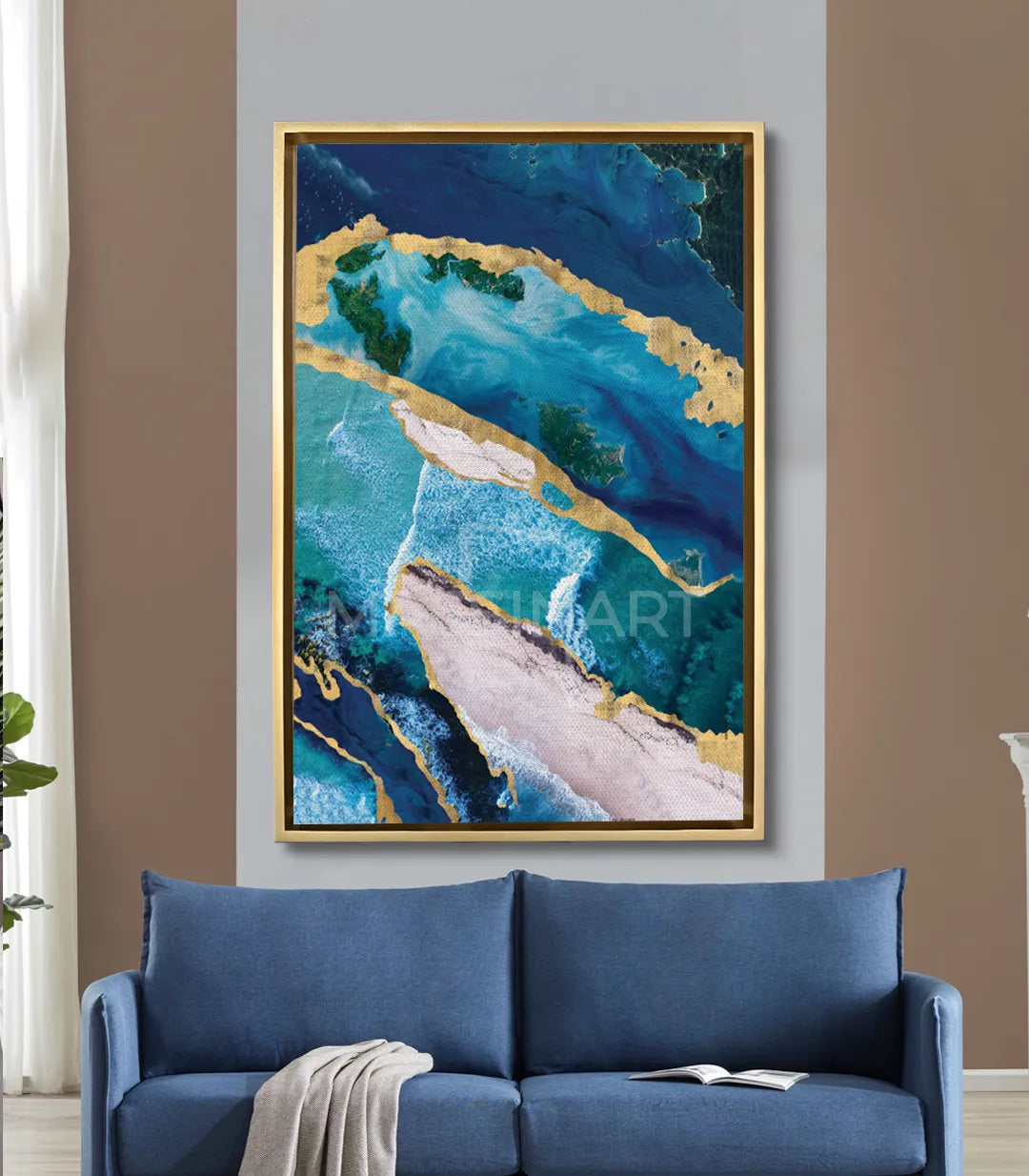 Cuadro Natural en un salón moderno — decoración de pared con paisaje costero Massinart