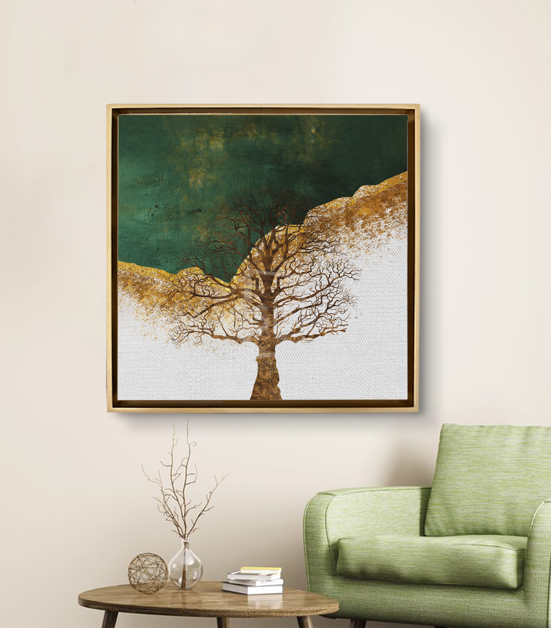 Cuadro Growth en salón moderno, decoración de pared contemporánea Massinart