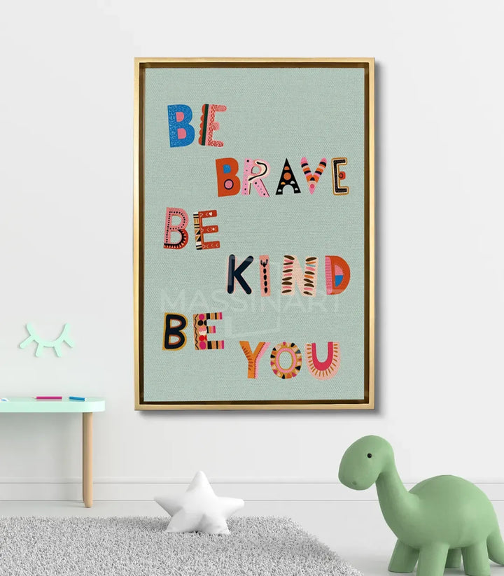 Cuadro Be Brave en habitación infantil decorada con estilo moderno — Massinart