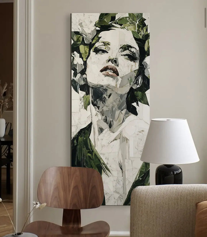 Cuadro Facets of Her de Massinart — ambientación en salón moderno, decoración de pared