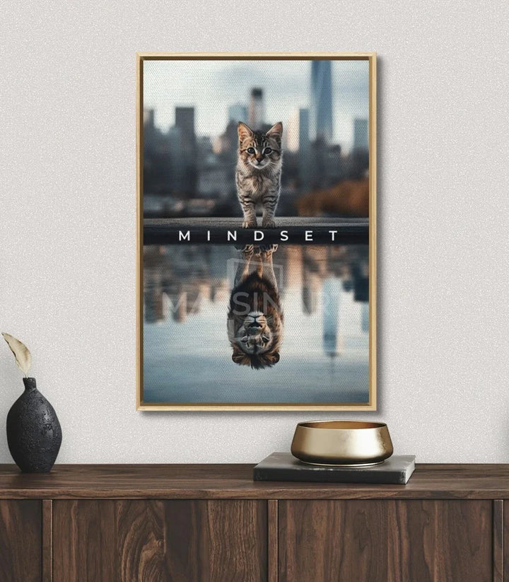 Cuadro Mindset Massinart — embalaje y kit de colgado listo para colgar