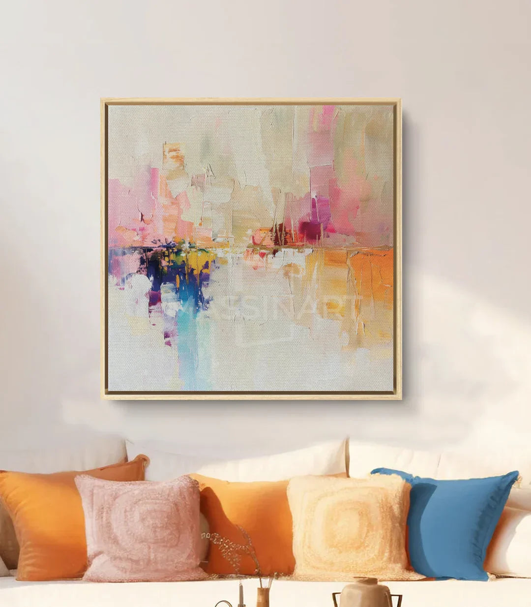 Decoración interior contemporánea con Burst of Color sobre el sofá — Massinart