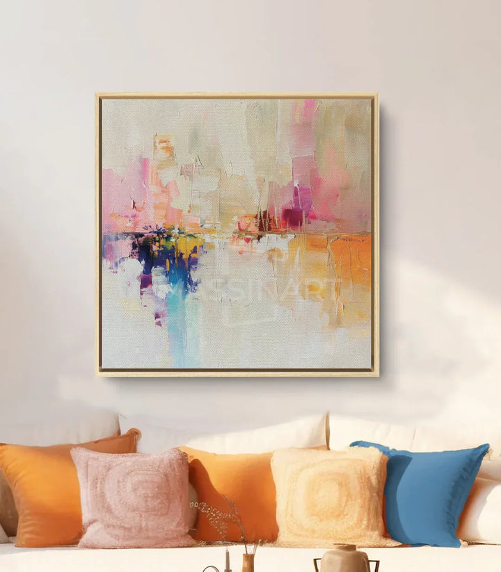 Decoración interior contemporánea con Burst of Color sobre el sofá — Massinart