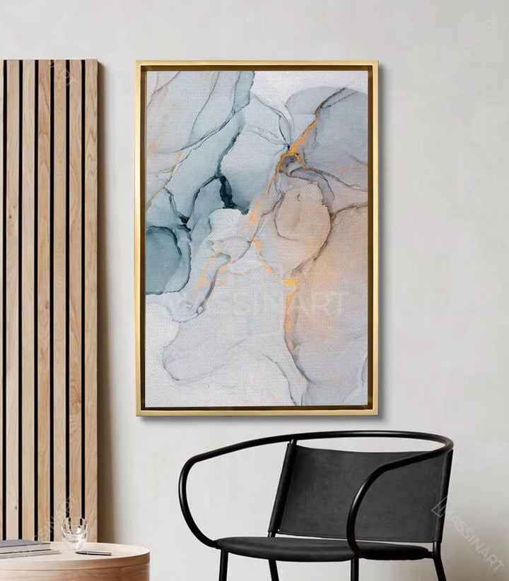 Cuadro Ocean Marble en un salón moderno — decoración de pared elegante | Massinart
