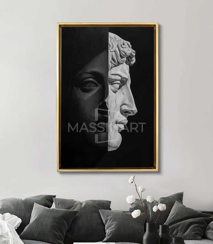 Cuadro Devide en salón gris — decoración mural contemporánea Massinart