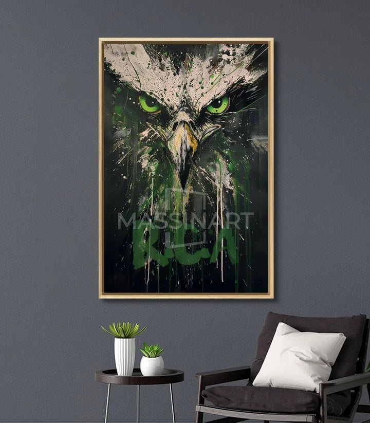 Decoración habitación juvenil con cuadro de águila real — Massinart