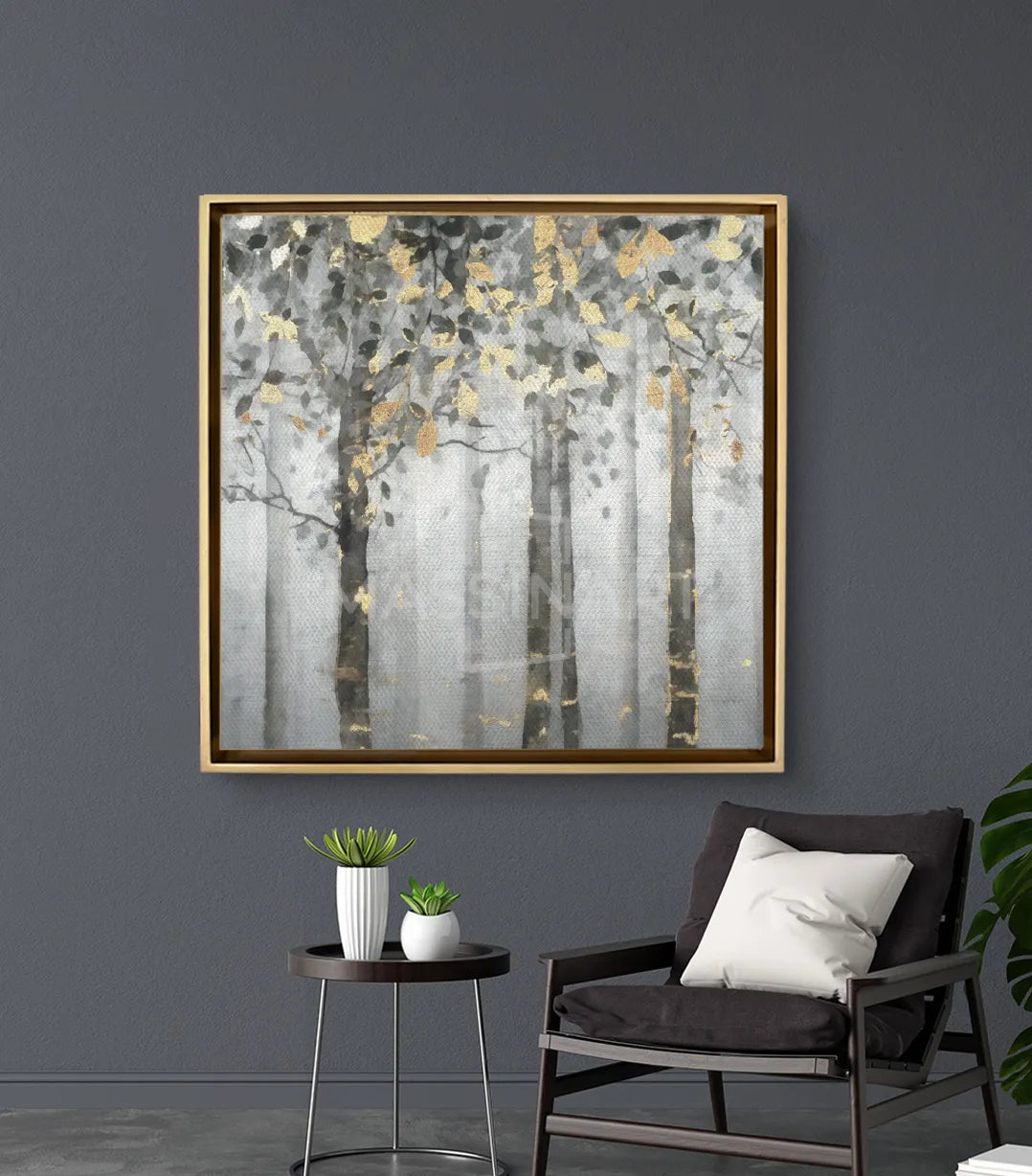 Cuadro Majestueuse en salón moderno decorado con silla negra — Massinart