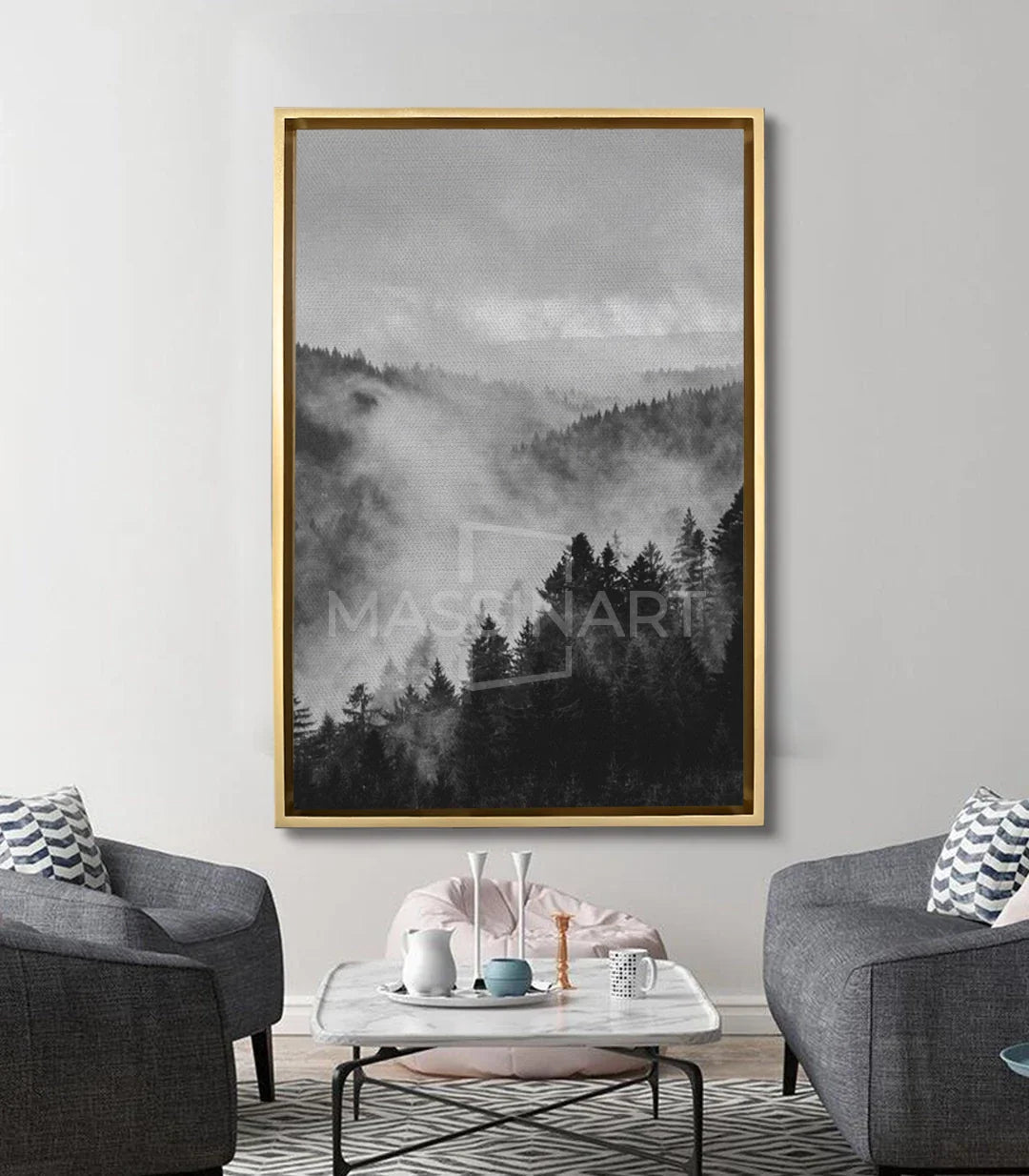 Cuadro Veiled Forest en salón moderno — decoración mural fotografía artística bosque, Massinart
