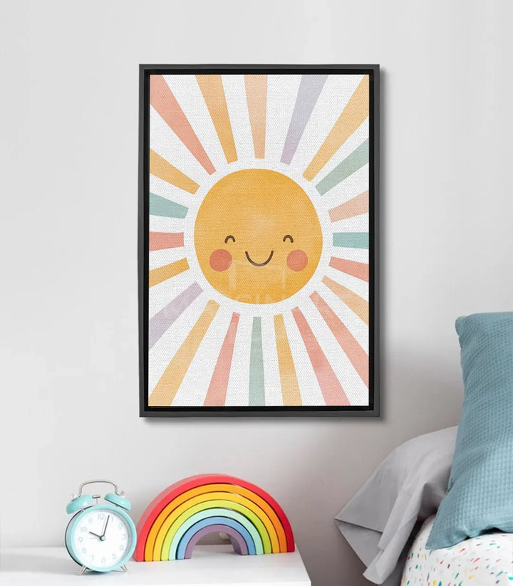 Cuadro sol sonriente vertical en habitación infantil — Massinart