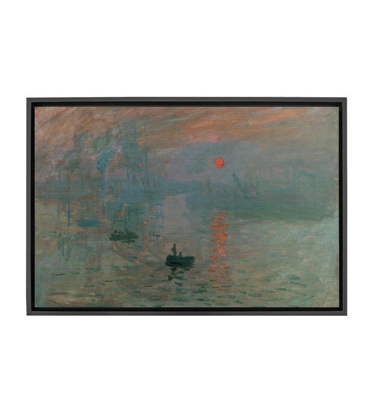 Cuadro Impression Soleil Levant de Claude Monet — puerto brumoso y sol naciente, arte impresionista
