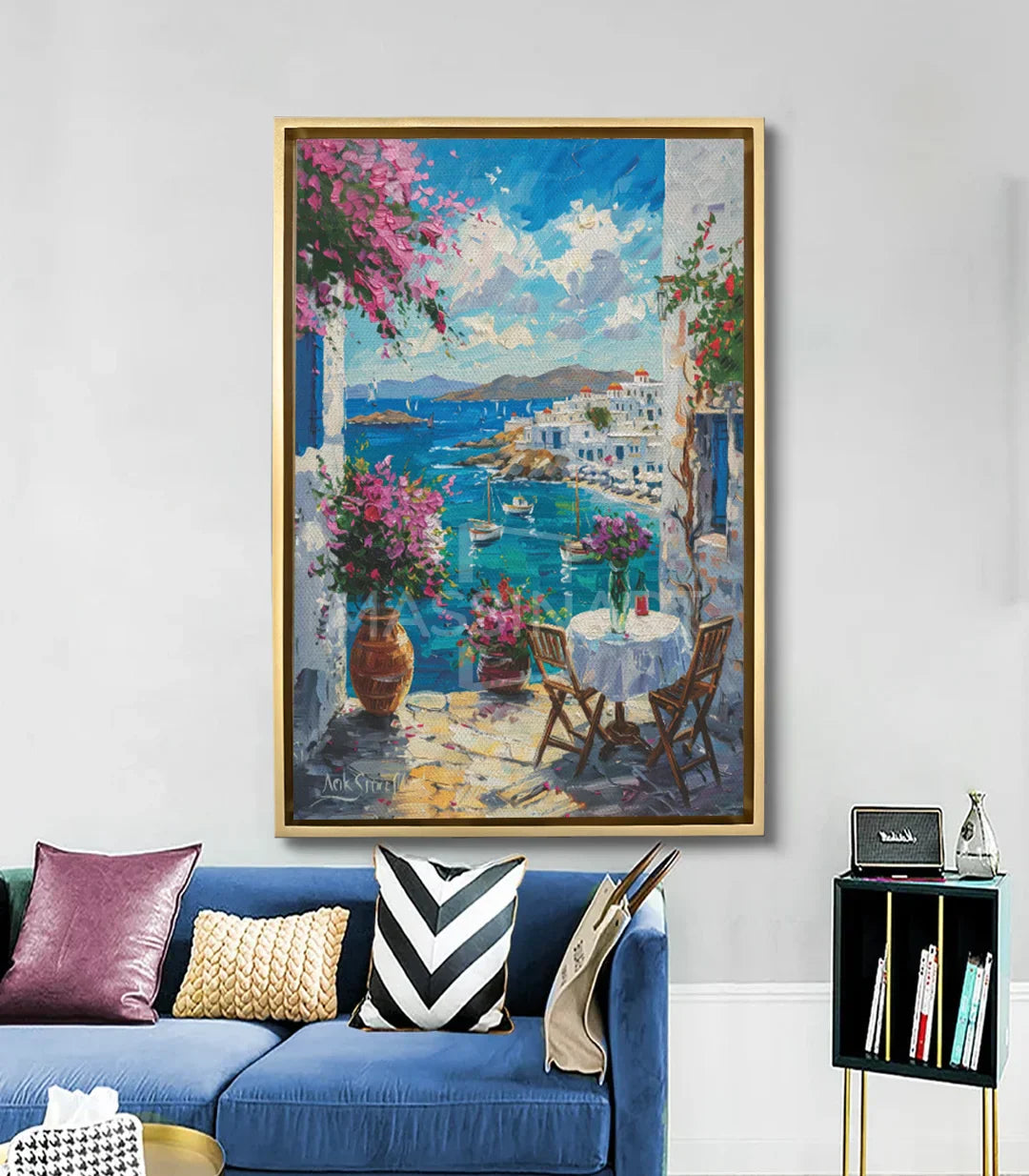 Cuadro Mediterranean Balcony en salón moderno decoración interior Massinart
