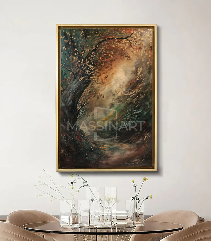 Cuadro de paisaje forestal expresionista para decoración de salón Massinart