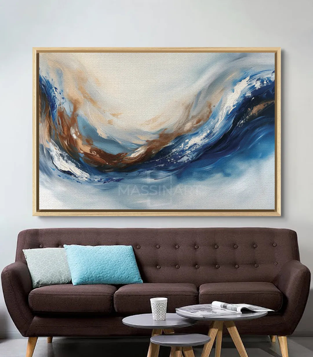 Decoración interior contemporánea — cuadro abstracto olas horizontal Massinart