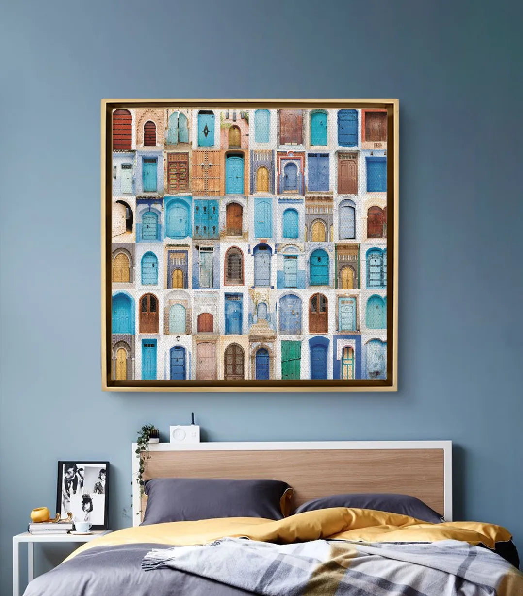Cuadro Moroccan Doors — puertas tradicionales de medina marroquí, fotografía artística Massinart