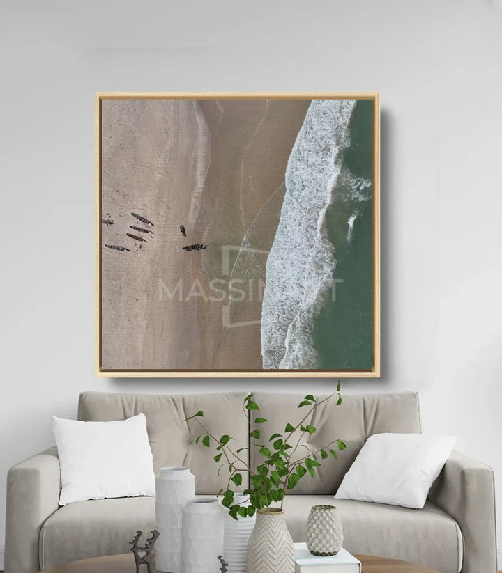 Decoración interior con cuadro fotográfico litoral costero Massinart