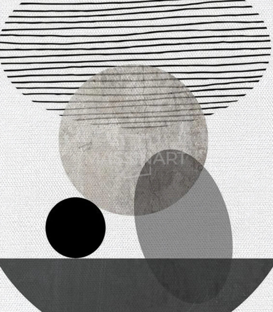 Grey Balance – arte mural minimalista en tonos gris para decoración de interiores