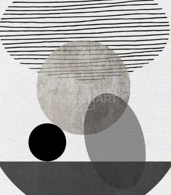 Grey Balance – arte mural minimalista en tonos gris para decoración de interiores