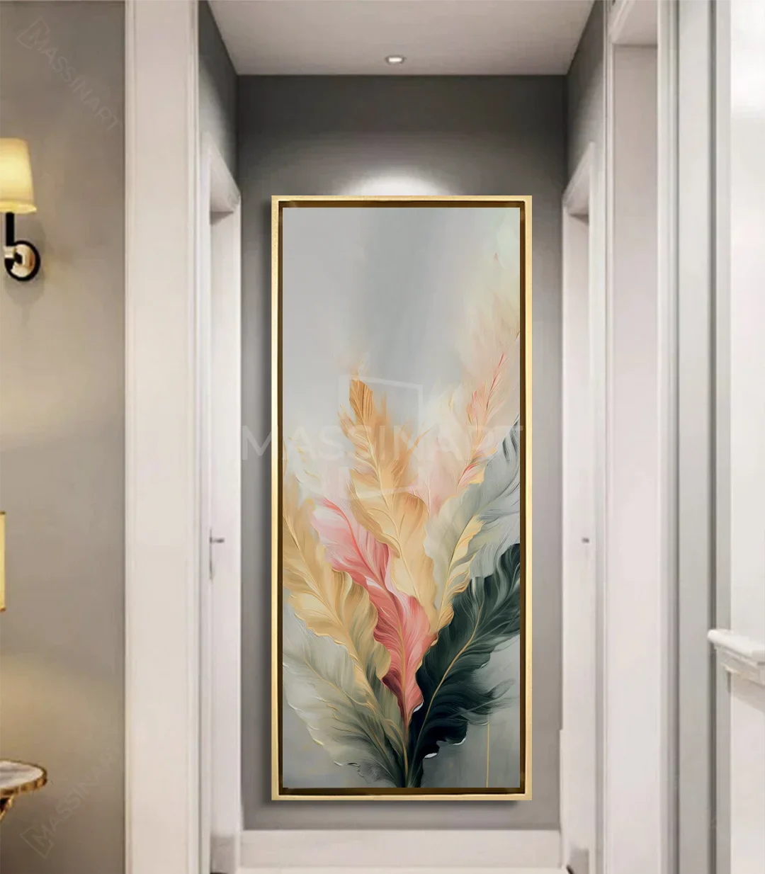 Cuadro Breeze en ambiente de pasillo de hotel, decoración interior elegante — Massinart