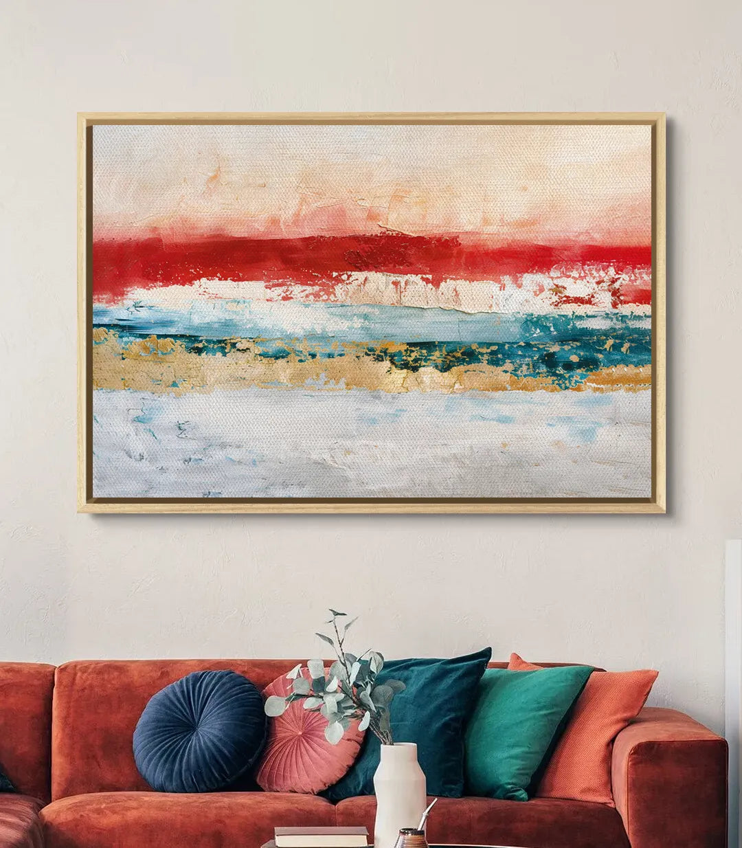Cuadro abstracto horizonte en interior contemporáneo — Massinart