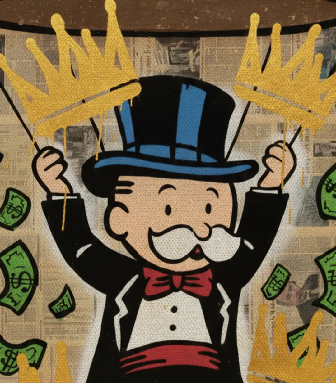 Detalle artístico — Personaje pop-art Money Dreams colores vibrantes Massinart