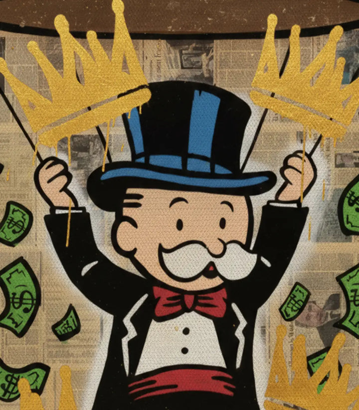 Detalle artístico — Personaje pop-art Money Dreams colores vibrantes Massinart