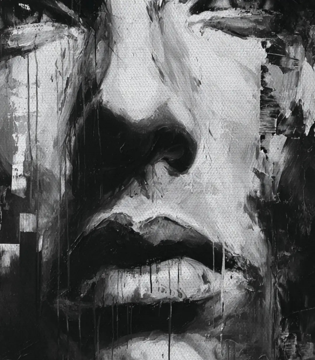 Cuadro arte urbano retrato en despacho contemporáneo Massinart