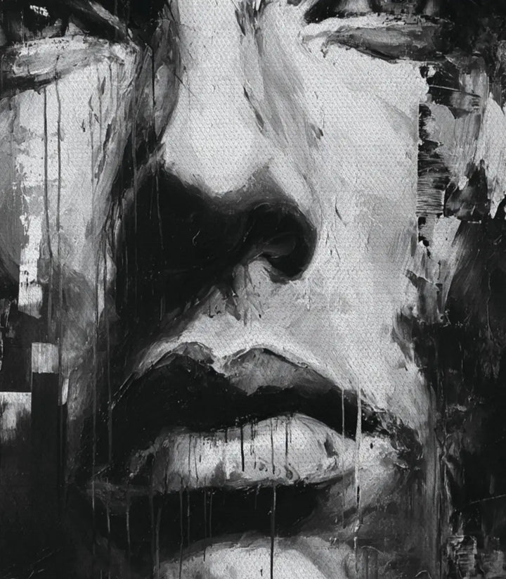 Cuadro arte urbano retrato en despacho contemporáneo Massinart