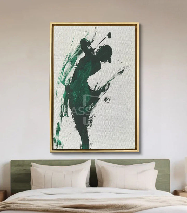 Cuadro Release en ambiente, sobre cabecero de cama en dormitorio moderno - Massinart