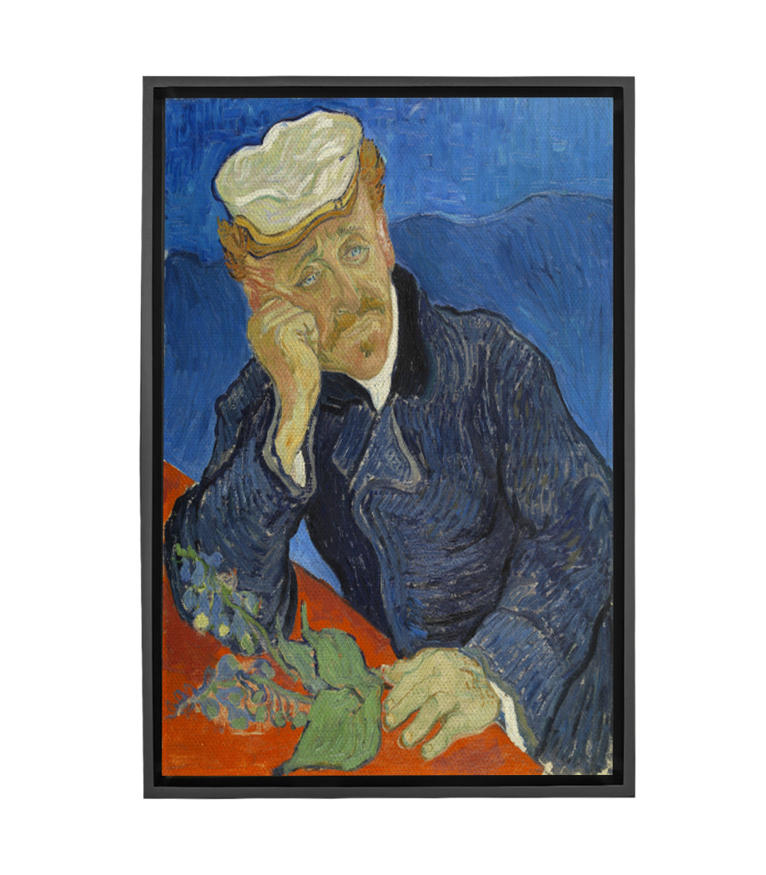 Cuadro Dr Paul Gachet de Van Gogh — retrato expresionista con fondo azul, Massinart
