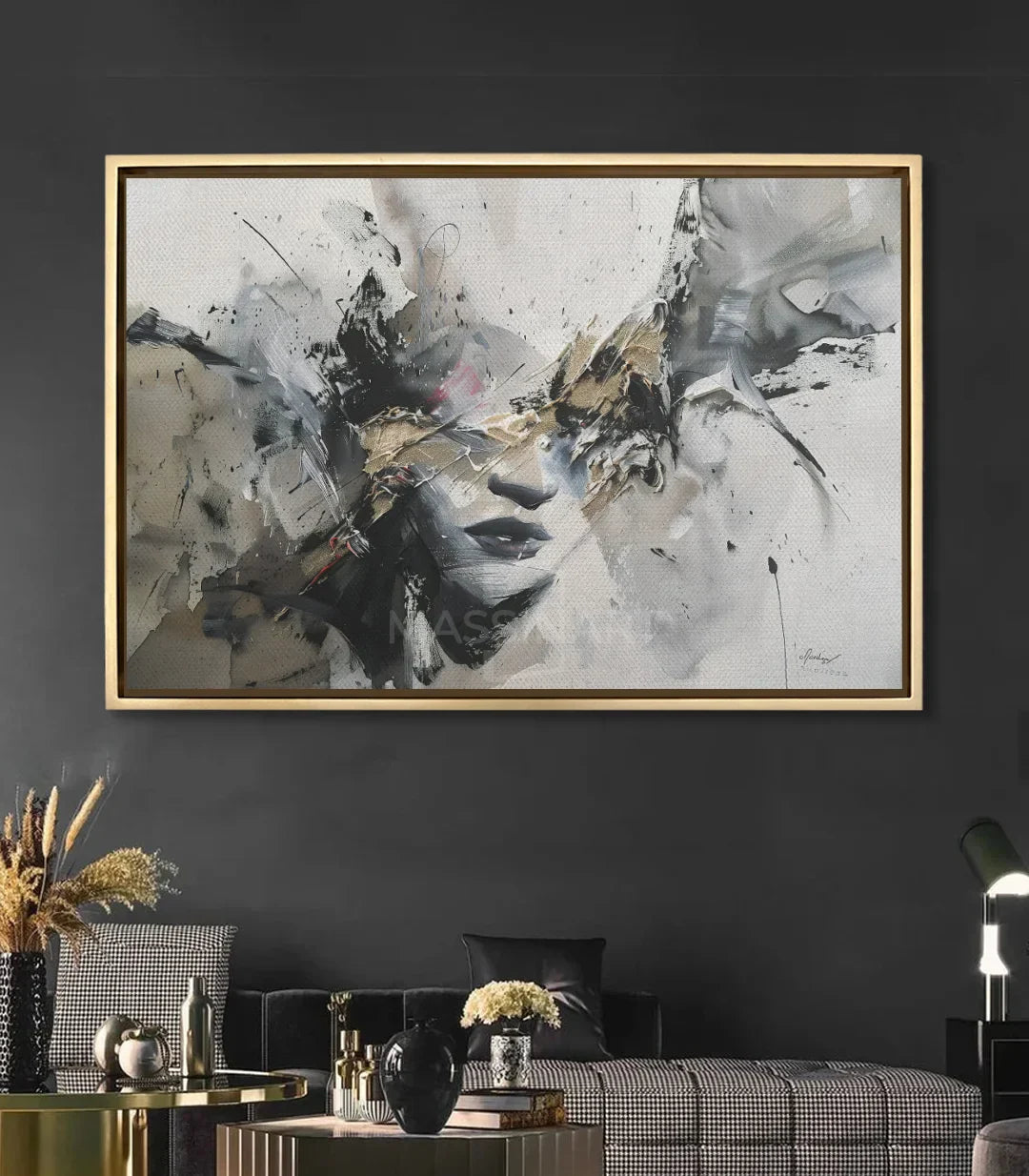 Cuadro Echoes en salón moderno contemporáneo — Massinart