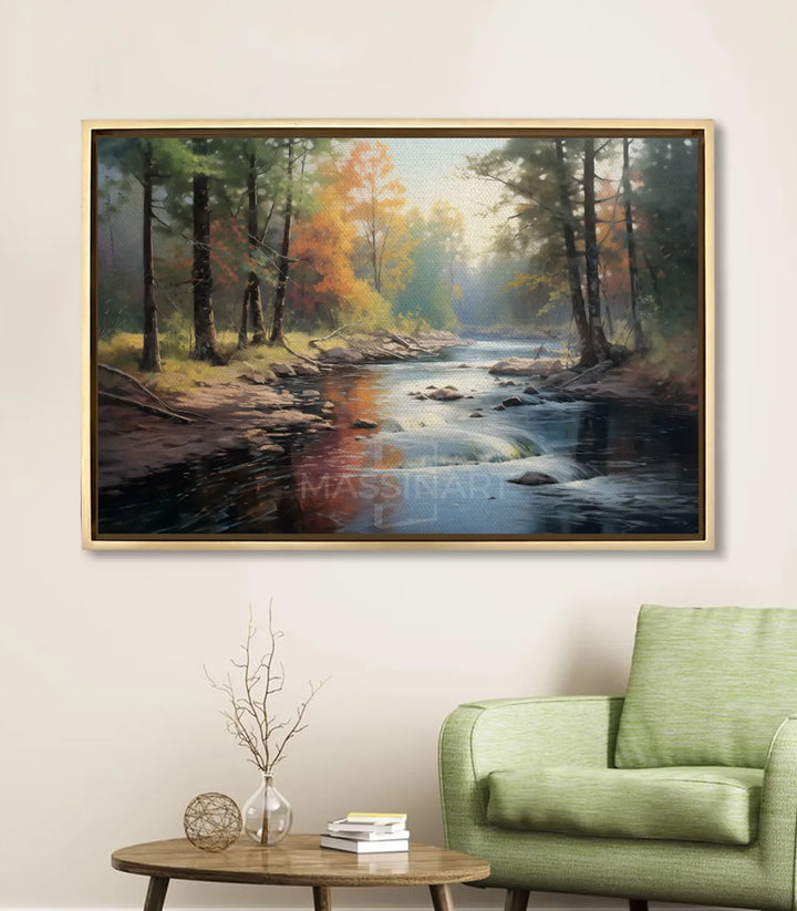 Cuadro Riverside en salón moderno — decoración mural pared