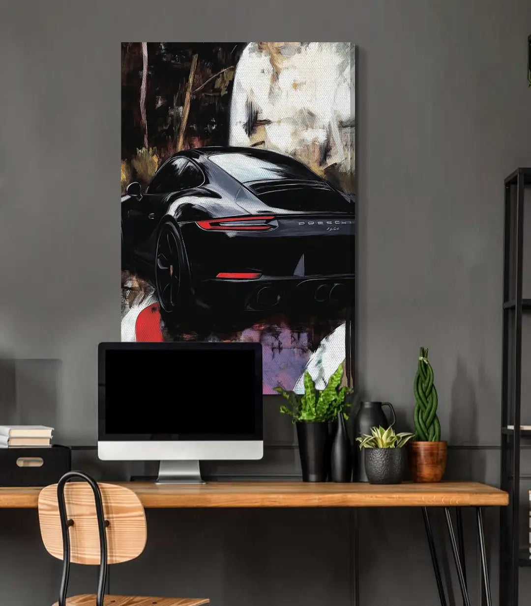Cuadro automóvil de lujo Porsche estilo contemporáneo para salón moderno — Massinart