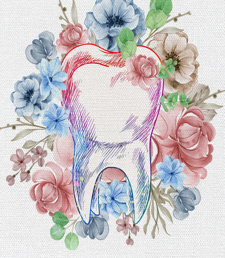 Detalle acuarela floral diente Root Bloom Massinart