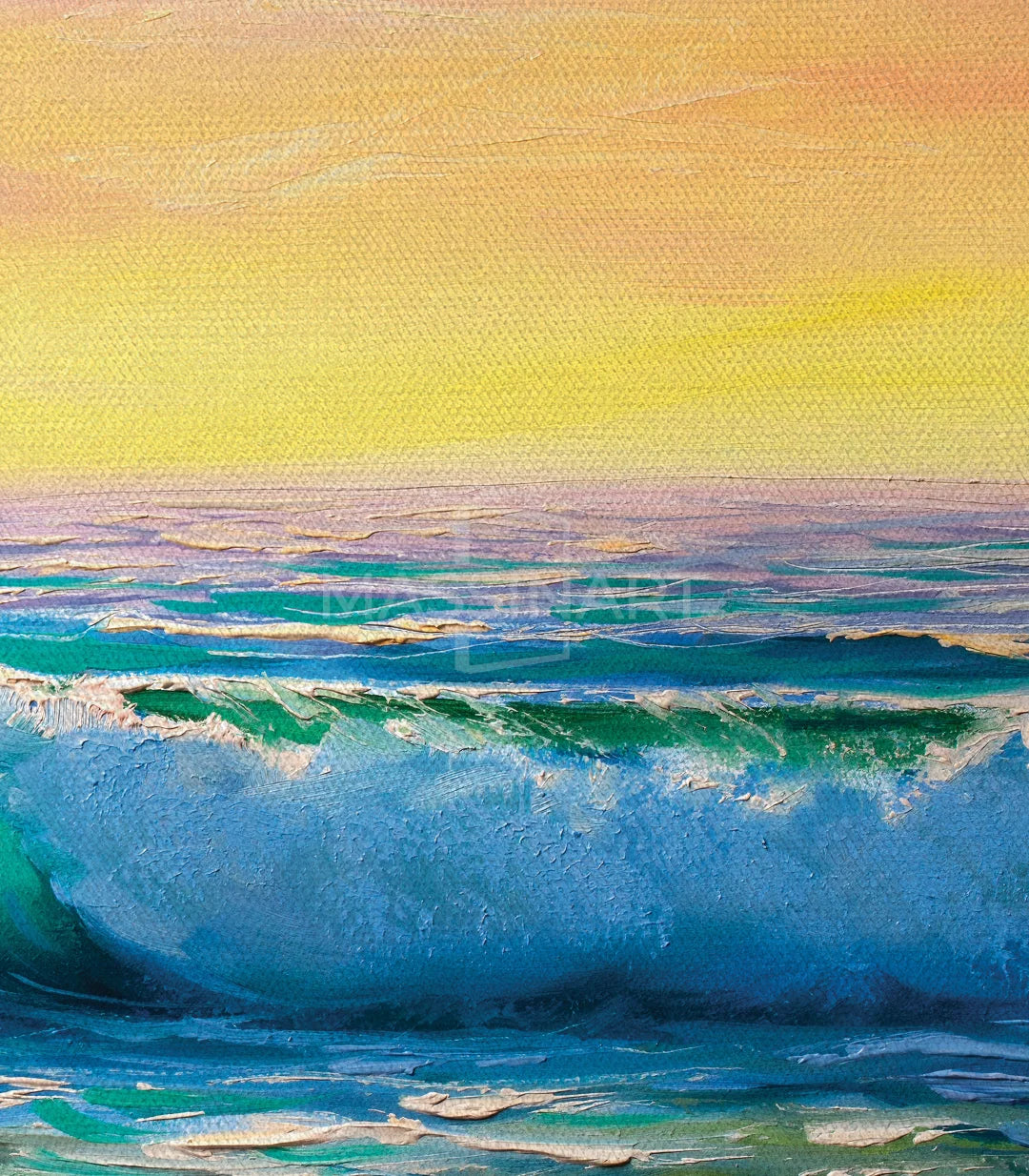 Armonía decorativa — Pure Sea tríptico con paleta de océano cálido