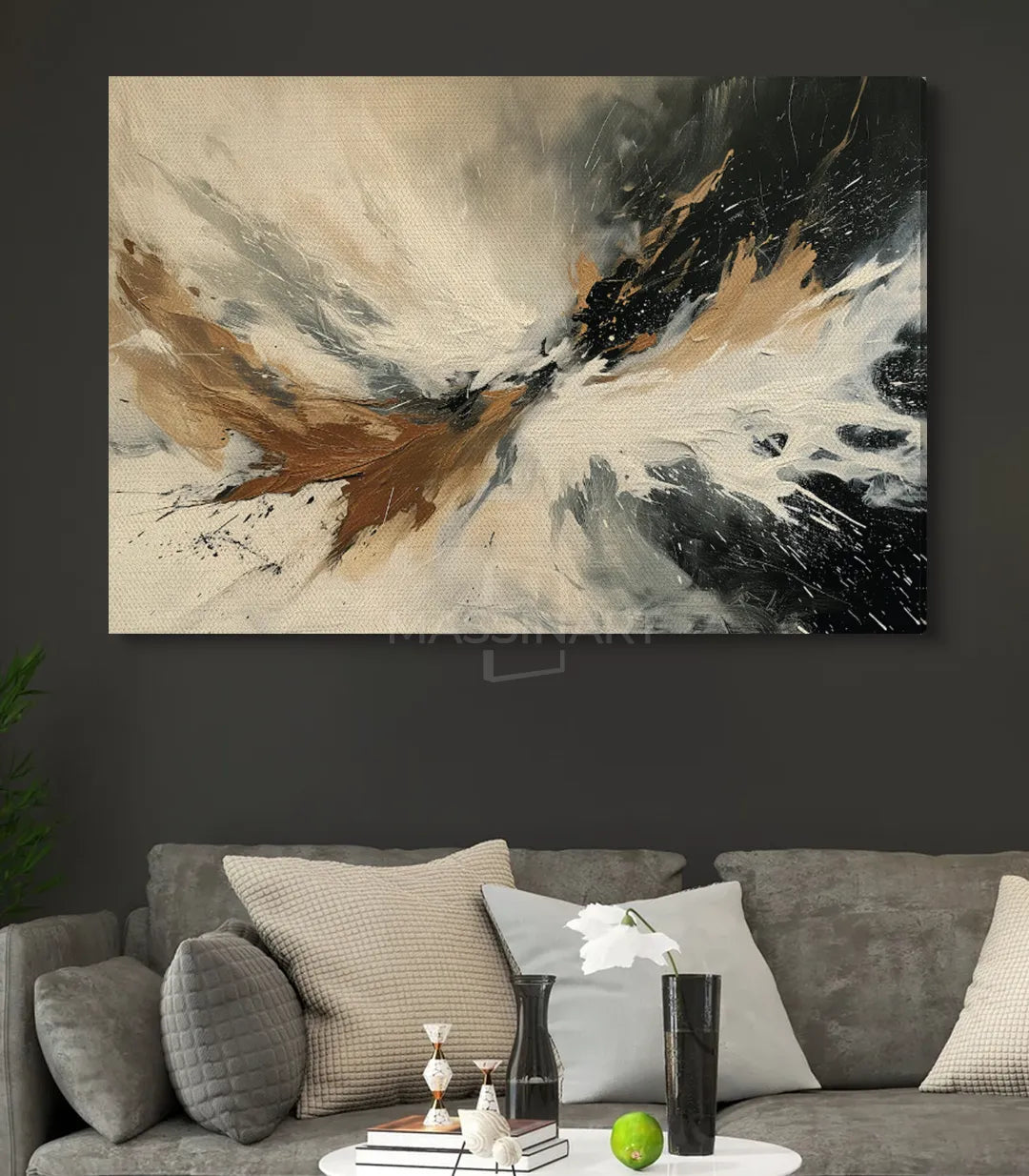 Cuadro Twilight en dormitorio, decoración de pared serena y elegante — Massinart