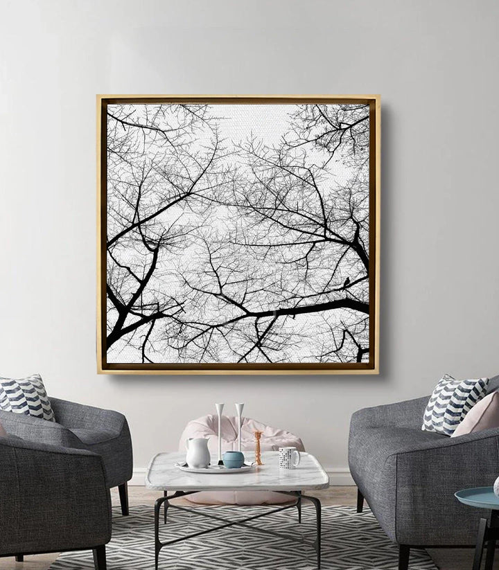 Cuadro Branches Fade Massinart en salón moderno — decoración mural minimalista
