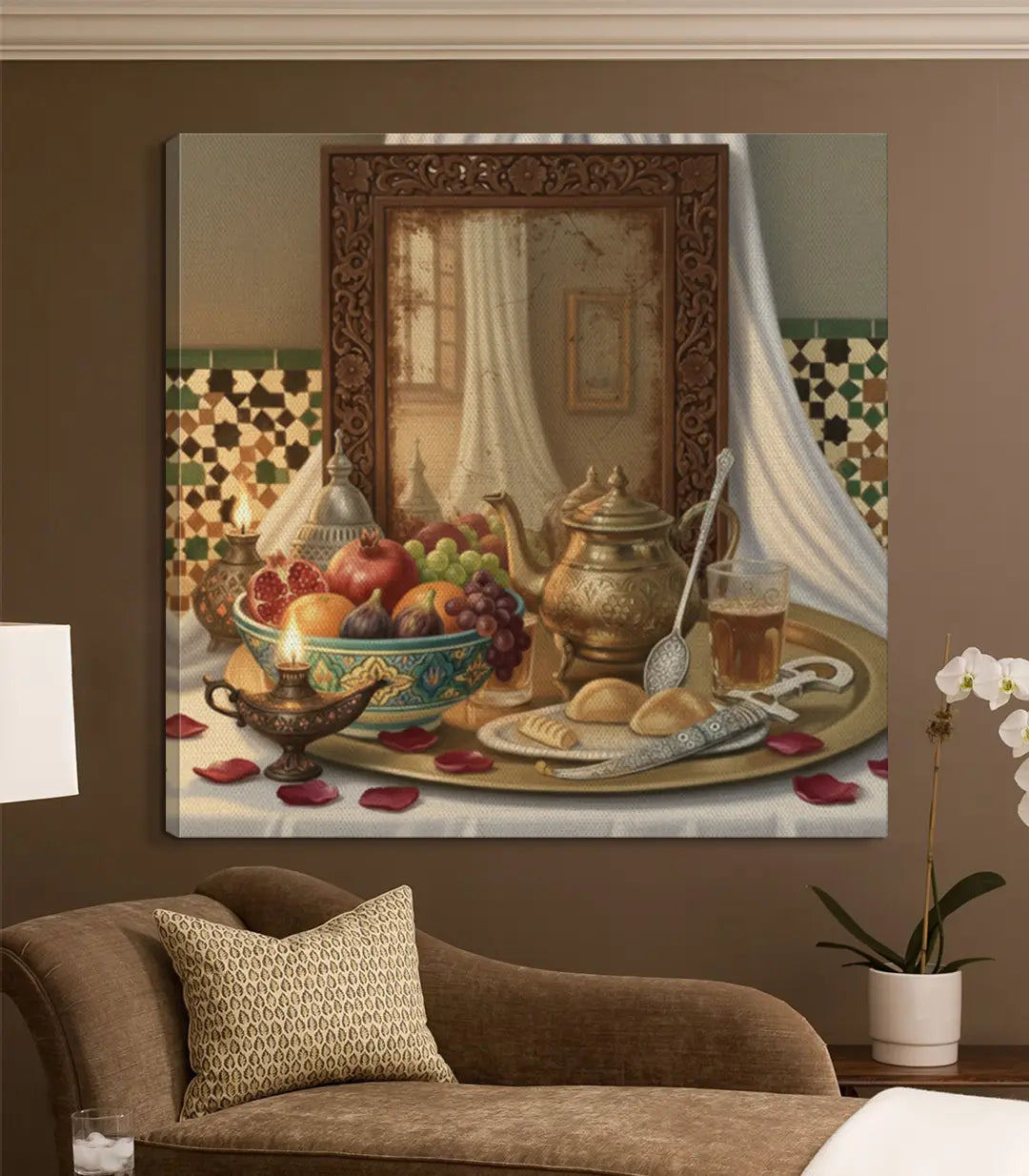 Arte mural de interior Moroccan Feast en espacio de lujo — Massinart