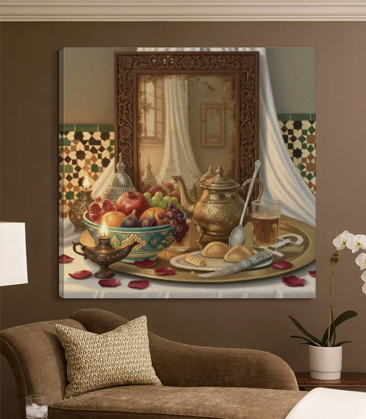 Arte mural de interior Moroccan Feast en espacio de lujo — Massinart