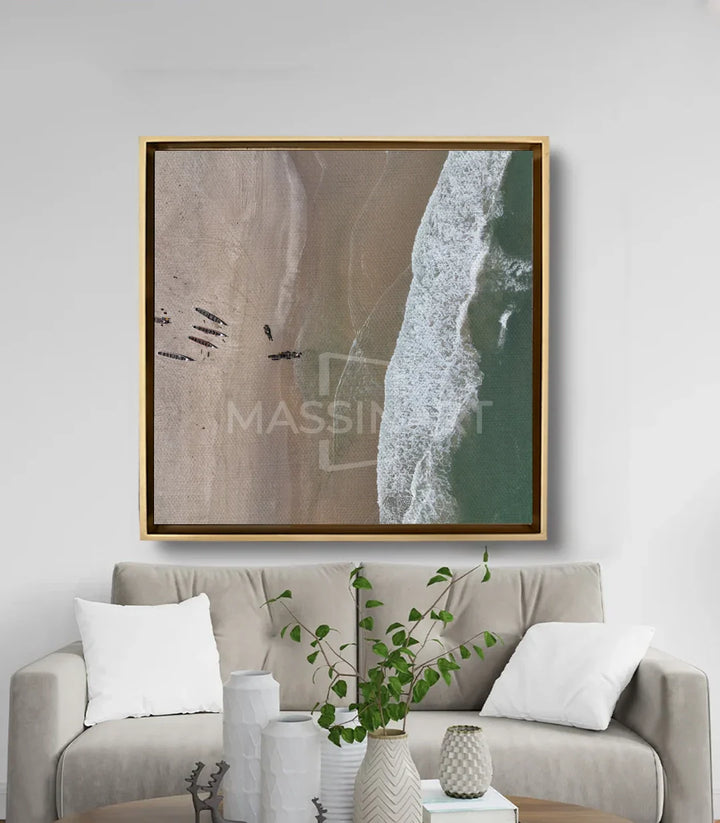 Cuadro costero en salón moderno decoración pared Massinart