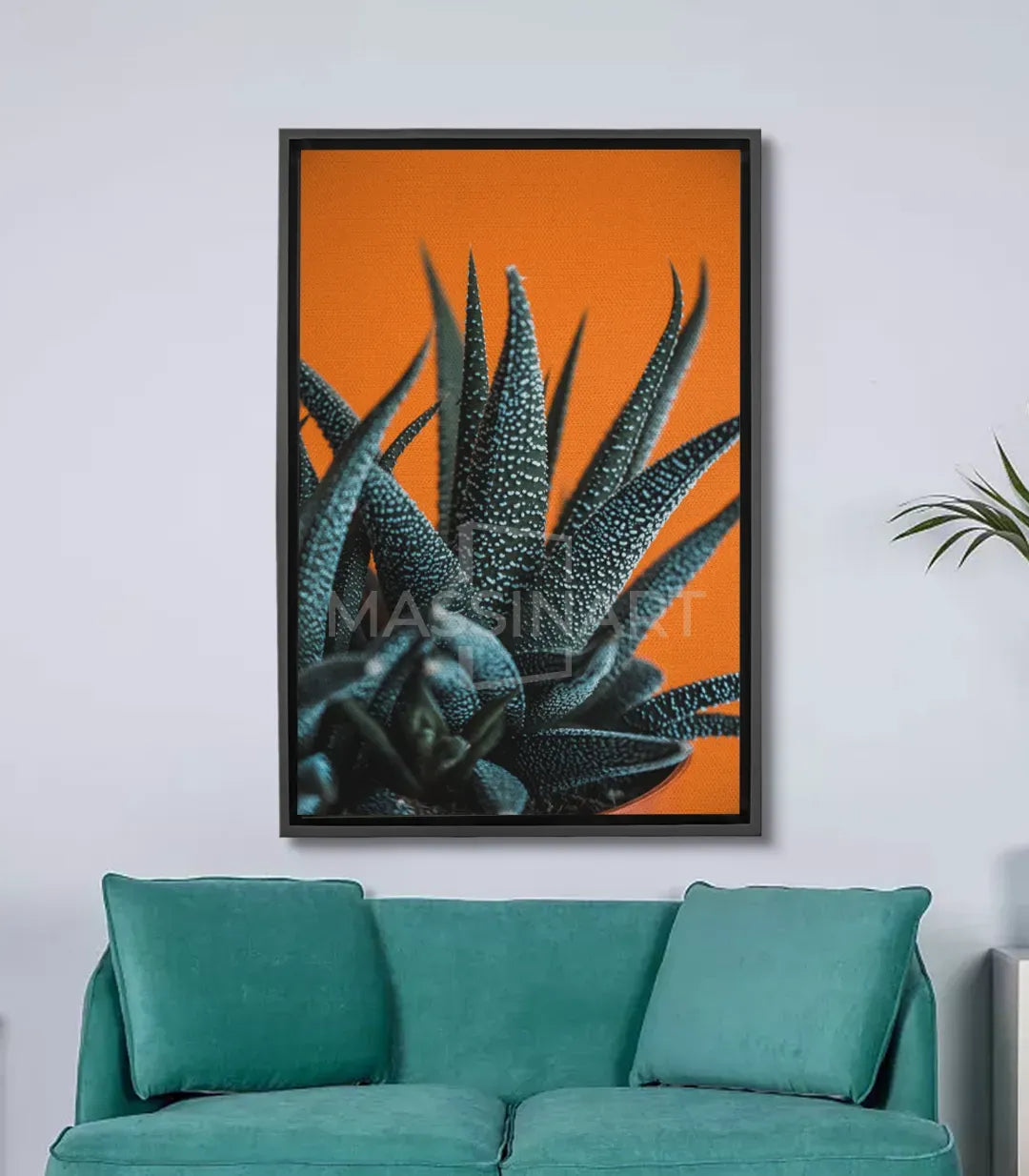 Cuadro fotográfico de planta suculenta Spiked Elegance en tonos naranja — Massinart