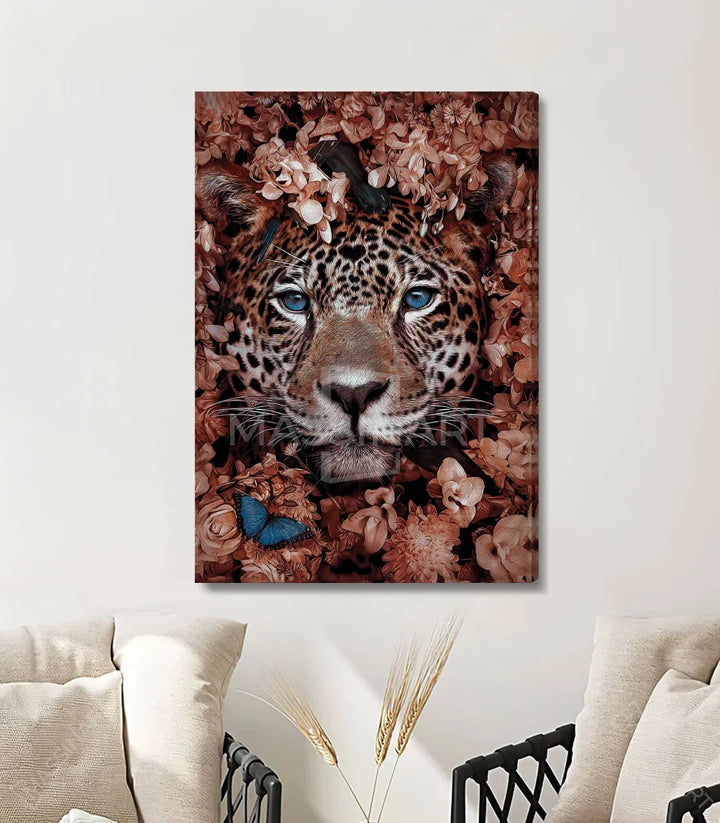 Decoración comedor con cuadro animal Wild Jaguar diseño contemporáneo — Massinart